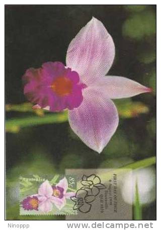 Australia- 1998 Australia-Singapore Joint Issue Orchids,85c Arundina Graminifolia  Maximum Card - Orchids