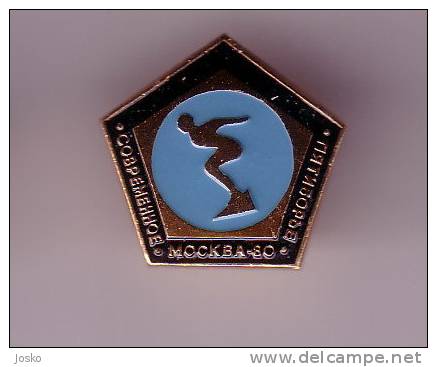 SWIMMING - OLYMPIC GAMES 1980. MOSCOW Pin Badge * Natation Natación Schwimmen Nuoto Zwemmen Zwemsport Natacao - Schwimmen