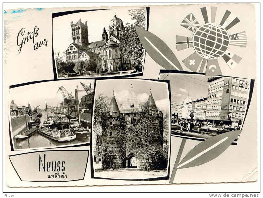 D1041 :  NEUSS : Gruss Aus ( 4-picture Postcard) - Neuss