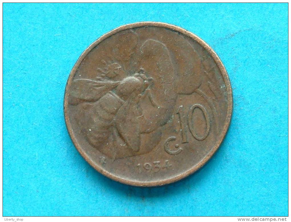 1934 - 10 Centesimi / KM 60 (?) - ( For Grade, Please See Photo ) ! - 1900-1946 : Victor Emmanuel III & Umberto II