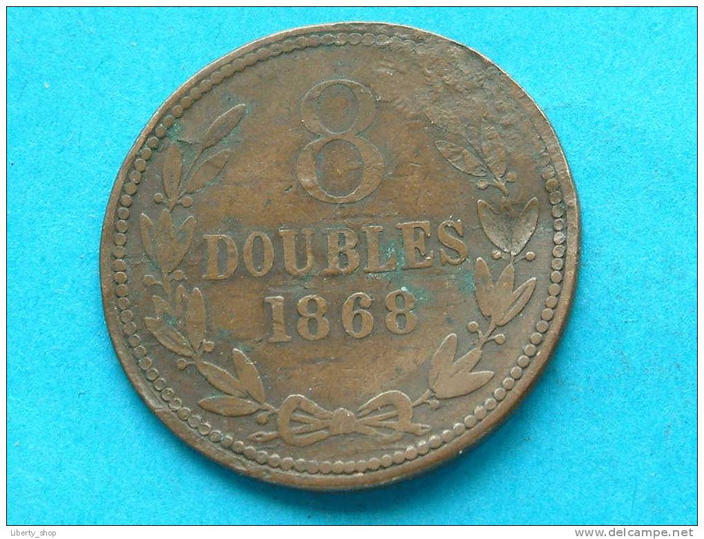 1868 - 8 DOUBLES / KM 7 / Poor ( For Grade, Please See Photo ) ! - Guernesey