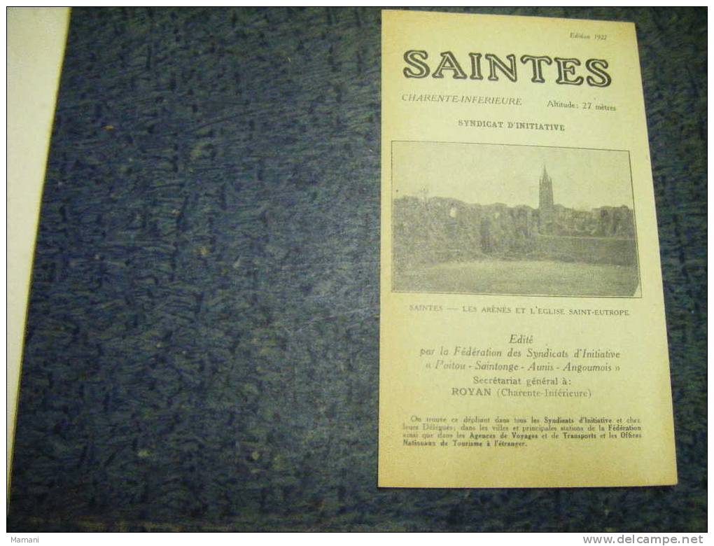 Saintes-guide  Du Syndicat D´initiative 1927-pub Le Touquet Plage. - Religión