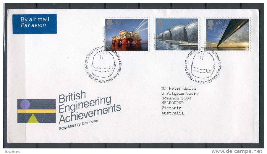 Great Britain 1983 Engineering Achievements Addressed FDC - 1981-1990 Decimal Issues