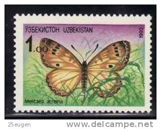 UZBEKISTAN  1992 BUTTERFLY  MNH - Ouzbékistan