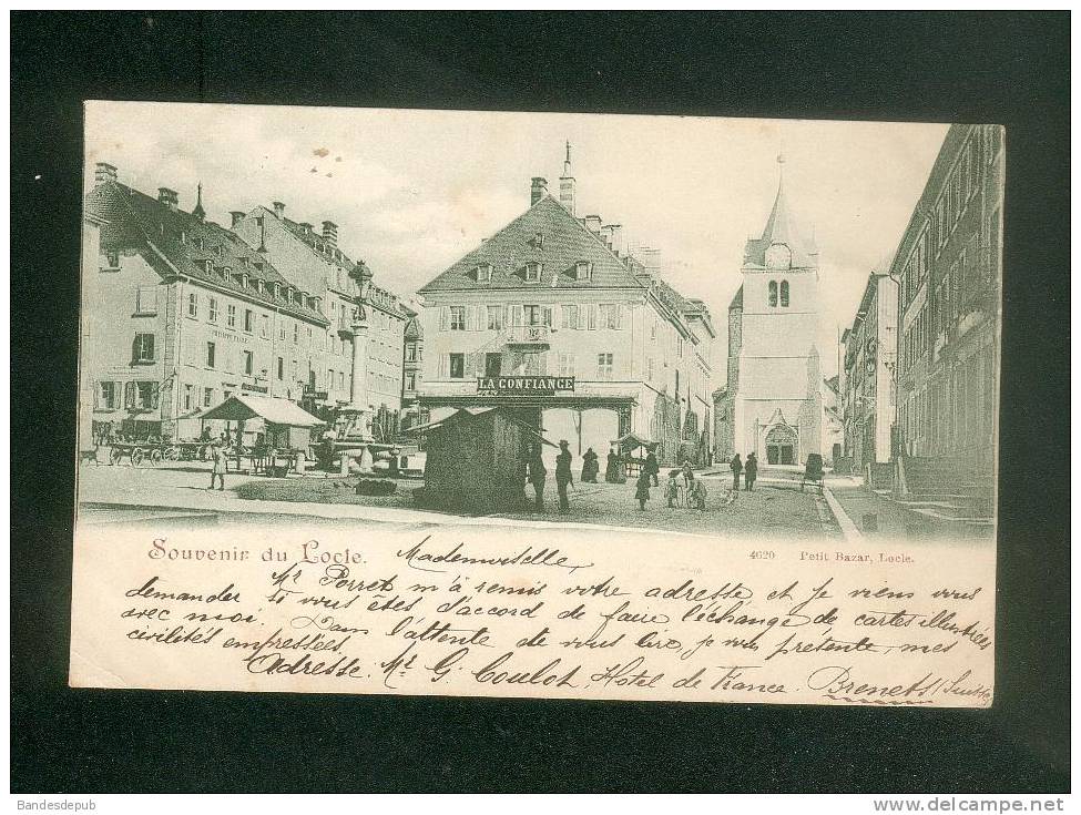 Suisse - Souvenir Du LOCLE ( Animée Dos Précurseur Petit Bazar Locle N°4620 Voyagé En 1898) - Le Locle