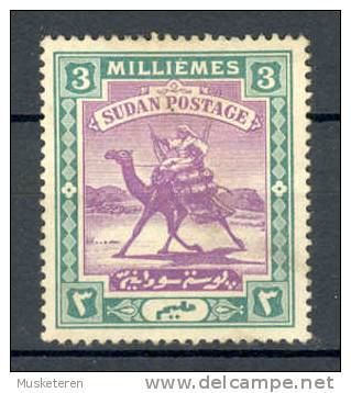 British Sudan 1898 SG. 12  3m. Arab Postman On Camel MNG - Soudan (1954-...)