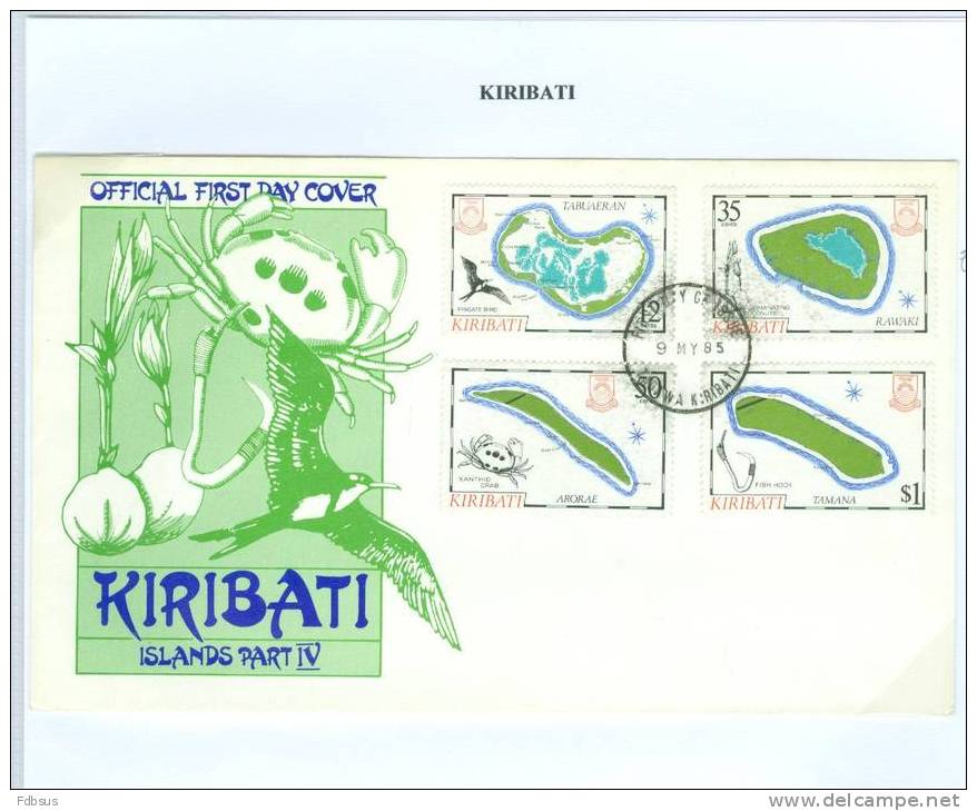 FDC 9 MAY 1985 ISLANDS PART IV FRIGATE BIRD - XANTHID CRAB - Kiribati (1979-...)