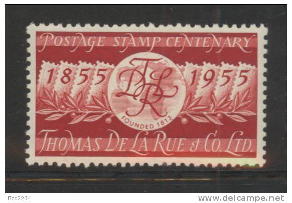 GB 1955 THOMAS DE LA RUE PRINTING SAMPLE CENTENARY NHM POSTAGE STAMP CENTENARY YEAR - Cinderellas