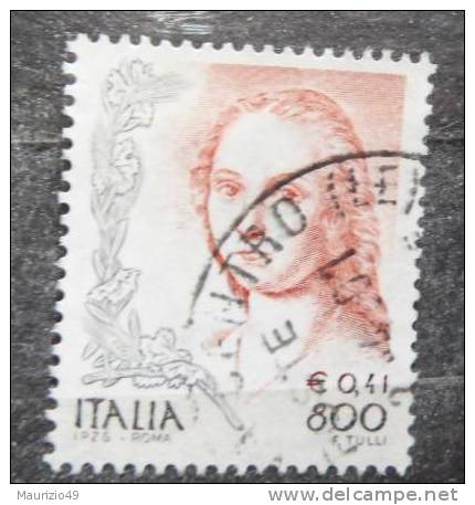 1999 Nr 2396 La Donna Nell'arte In Lire 800 E In Euro 0,41 - Valore Colore Marrone - Errors And Curiosities