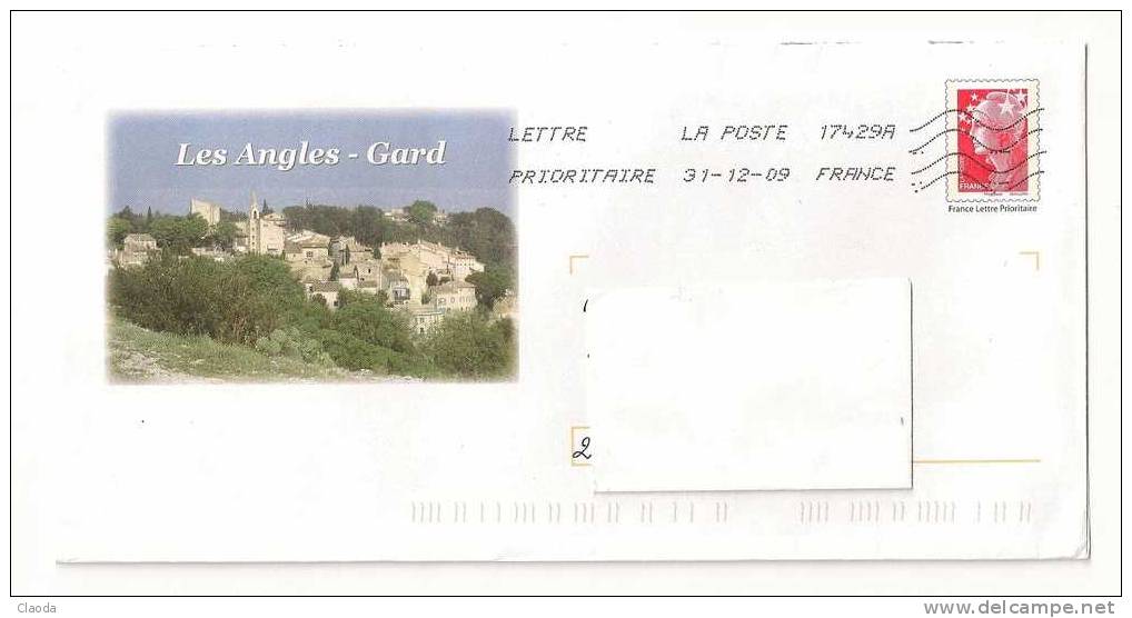 7674 PAP LES ANGLES - GARD Lot G4S- 09R012 - Prêts-à-poster:Overprinting/Beaujard