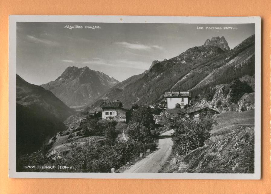 H1056 Finhaut, Aiguilles Rouges, Les Perrons.Cachet Finhaut 1934 - Finhaut