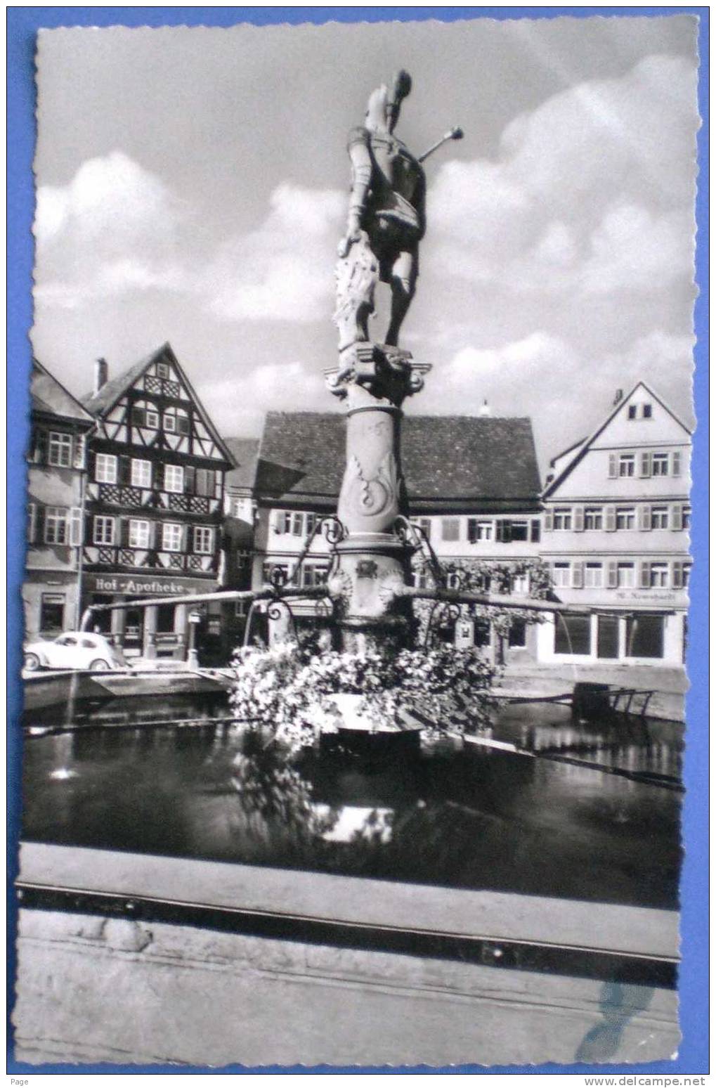 Öhringen,Marktbrunnen,Hof -Apotheke,  Geschäft M. Remshardt,1955, Nach Heidenheim,Schnaitheim, - Oehringen