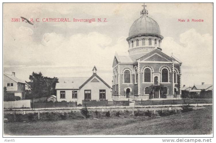 Invercargill New Zealand, Cathedral Church, On C1900s Vintage Postcard - New Zealand