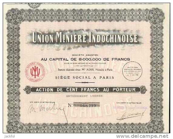 Union Minière Indochinoise - Mijnen