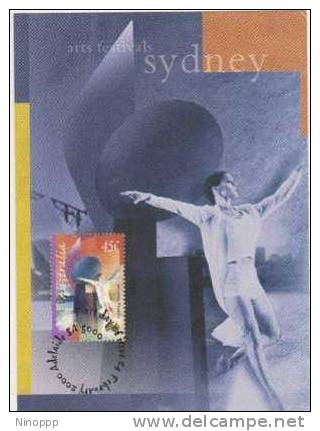 Australia- 2000 Arts Festivals,45c Sydney Festival Tharp Dance Company  Maximum Card - Dance