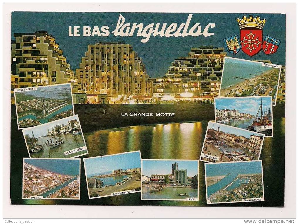 Cp , Promenade En BAS LANGUEDOC  , Multi-Vues , La Grande Motte , Marseillan , Frontignan .... - Languedoc-Roussillon