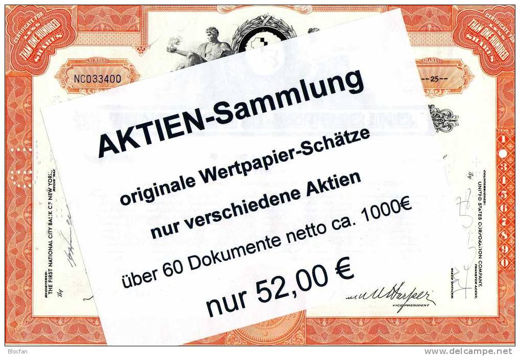 60 Originale Aktien Nur Verschiedene Industrie-Wertpapiere Feinst 1000€ - Sonstige & Ohne Zuordnung