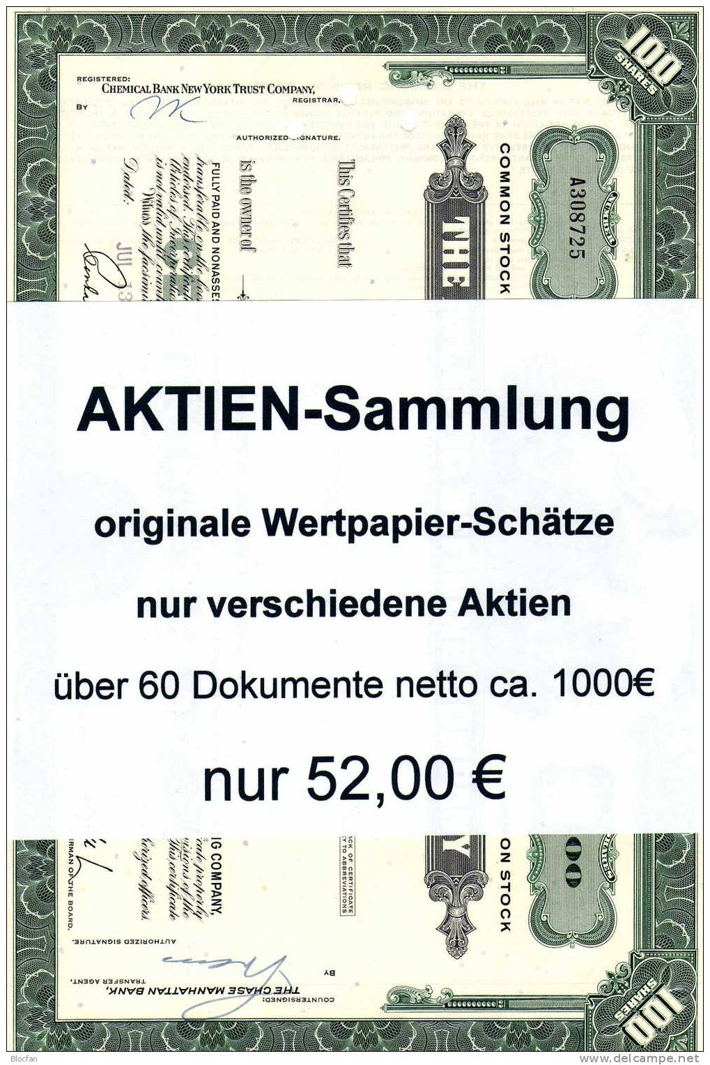 60 originale Aktien nur verschiedene Industrie-Wertpapiere feinst 1000€