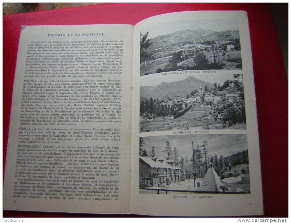 LIVRET COUVERTURES SOUPLES-ITALIE-LA TOSCANE N°6 -EN FRANCAIS 1954 - Non Classés