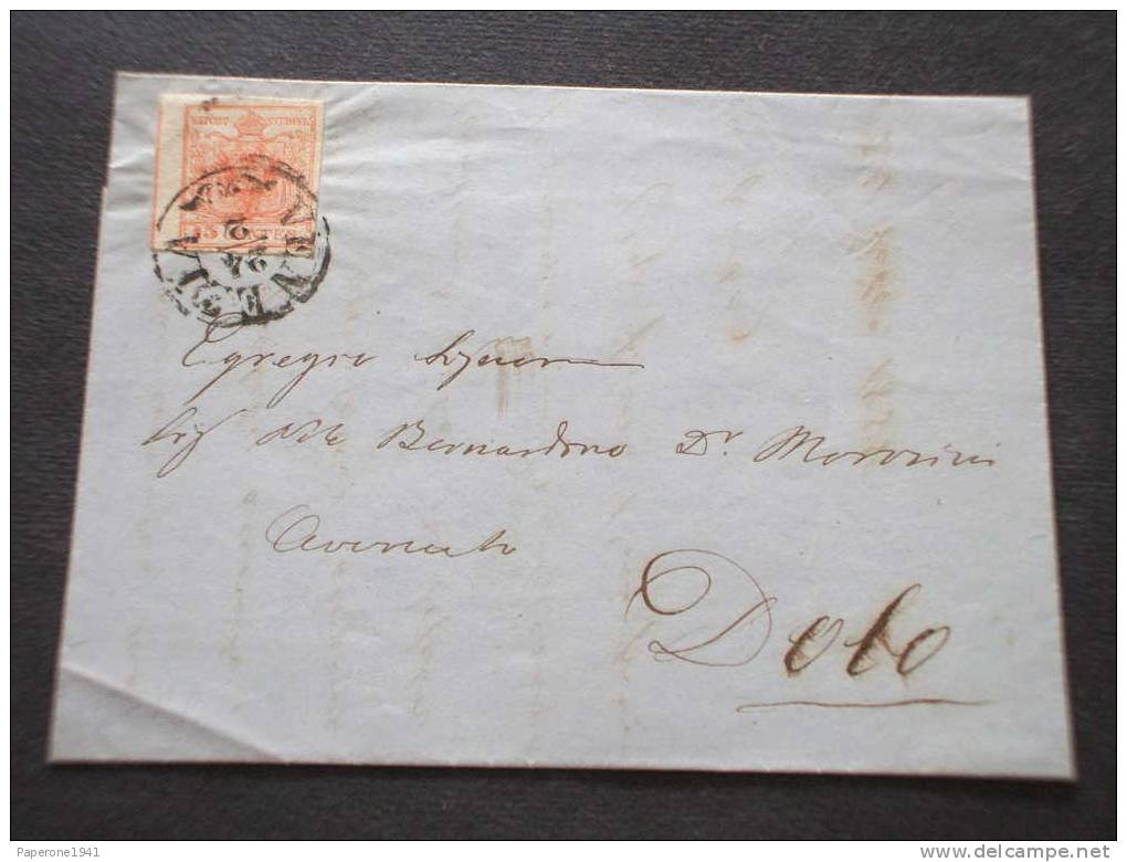 LOMBARDO VENETO-lettera-1850 STEMMA 15c. ANNULLO: VENEZIA In Cerchio. - Lombardy-Venetia