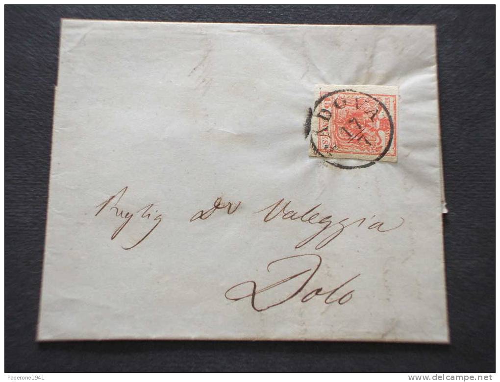 LOMBARDO VENETO-lettera-1850 STEMMA 15c. ANNULLO: PADOVA In Cerchio. - Lombardy-Venetia