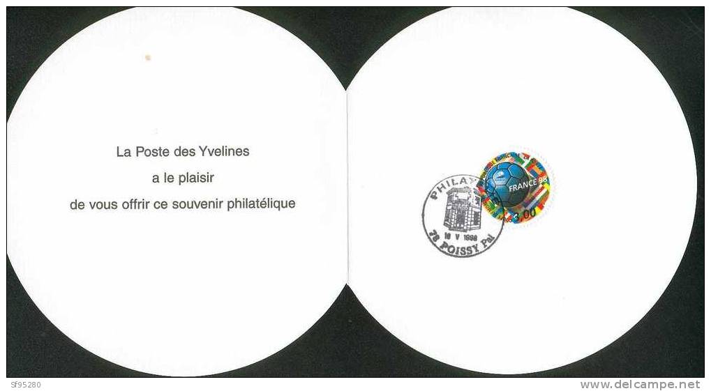 SOUVENIR PHILATELIQUE FRANCE 1998 TIMBRE 3139 COUPE DU MONDEPOSTE YVELINES RARE - Gebraucht