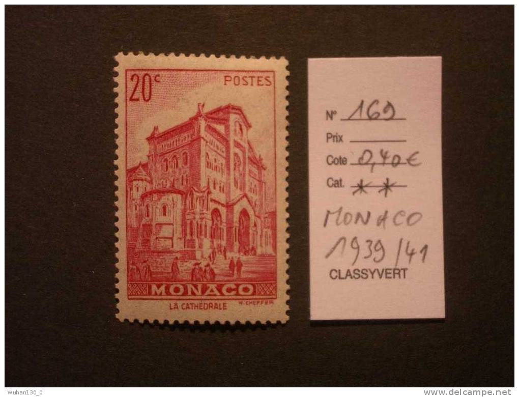 MONACO  *  *  De  1939 / 1941    "   Vues De La Principauté   "      N° 169      1 Val . - Unused Stamps