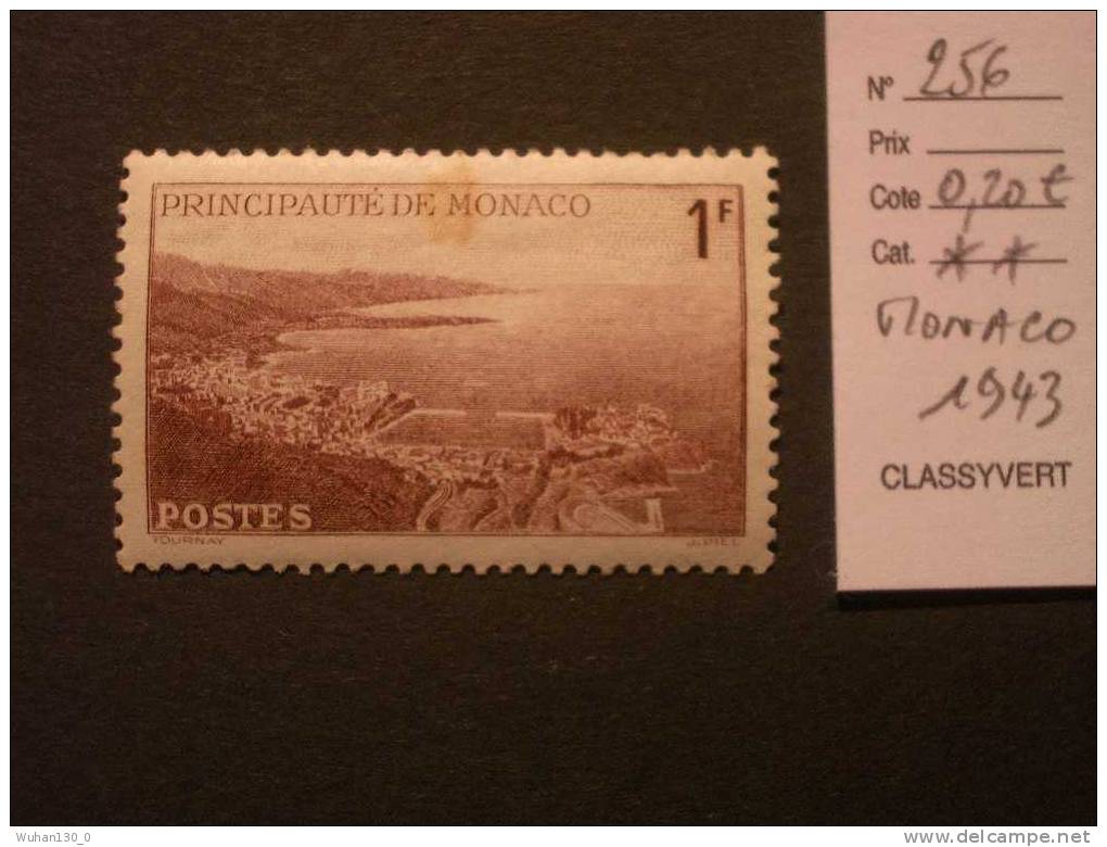 MONACO  *  *  De  1943    "   Vues De La Principauté   "  N°  256      1 Val . - Unused Stamps