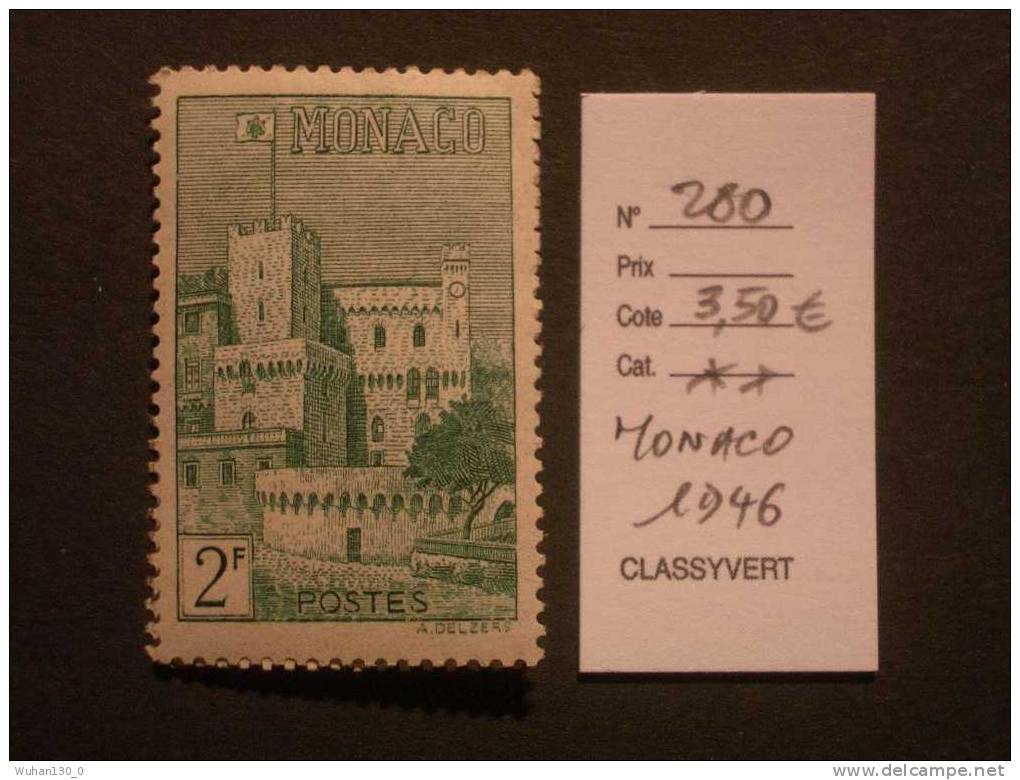 MONACO  *  *  De  1946    "   Vues De La Principauté   "      N° 277      1 Val . - Unused Stamps