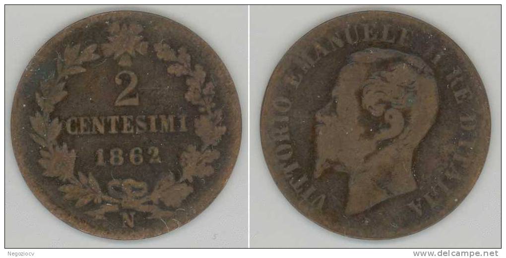 2 Centesimi 1862 - (01) - 1861-1878 : Victor Emmanuel II.