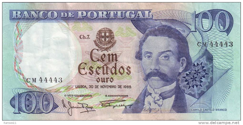 PORTUGAL - 100 Escudos, 1965, SCWPM #-169a, VF-XF - Portogallo