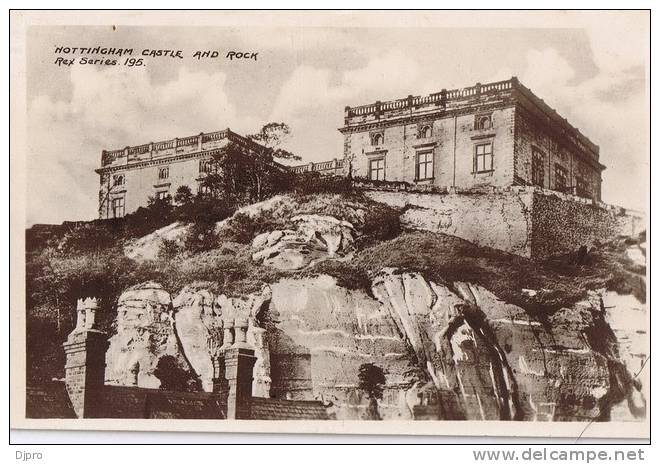 Nottingham Castle And Rock  Rex Series 195 - Nottingham