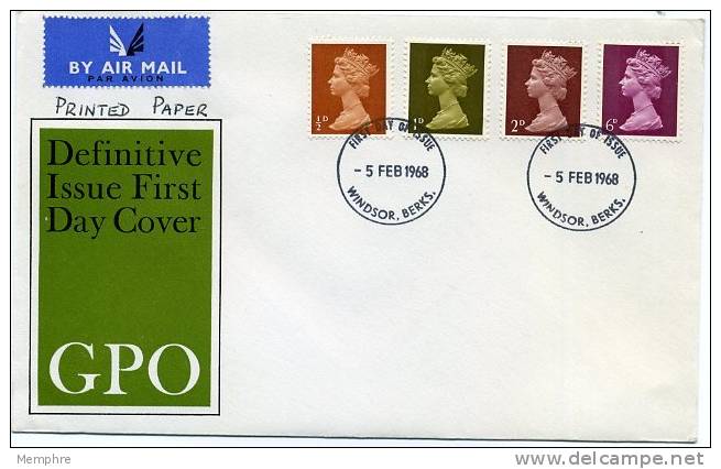 1968 Queen Elizabeth II Machin Definitives    SG 723, 724, 726, 736 - 1952-1971 Pre-Decimal Issues