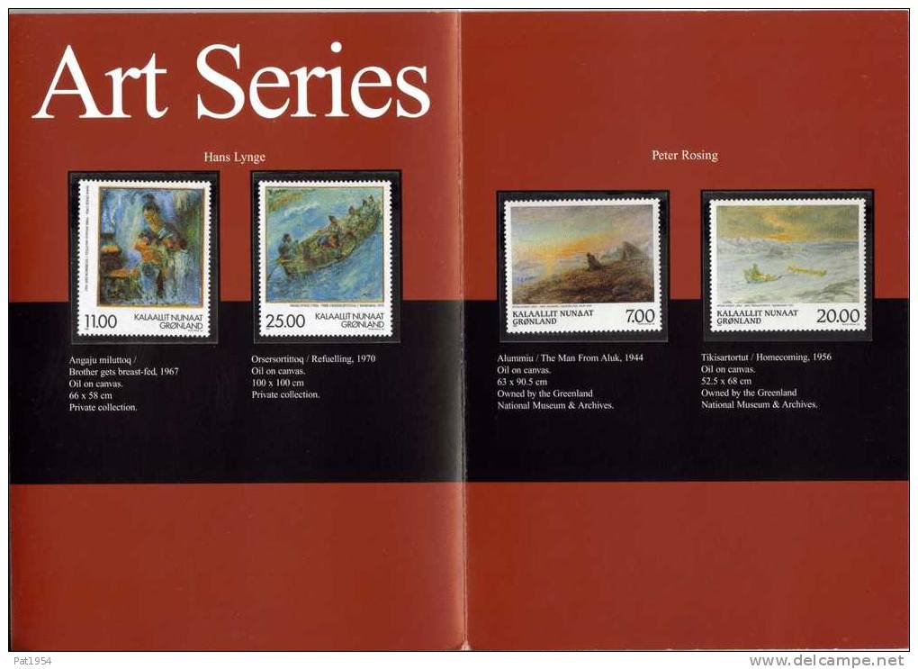 Beau Présentoir Du Groënland De 1999 Avec Séries Artistiques à La Faciale - Collections, Lots & Séries