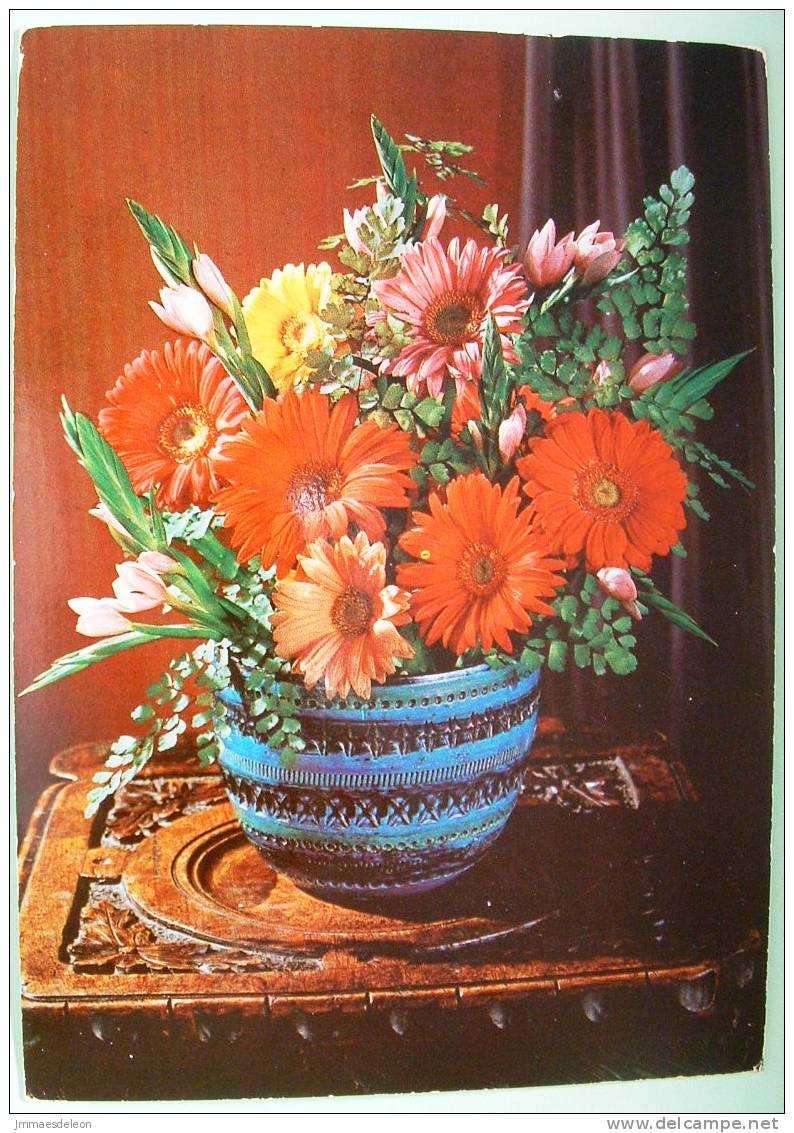 Belgium 1972 Illustrated Postcard, Flowers, Sent To Belgium - Covers & Documents