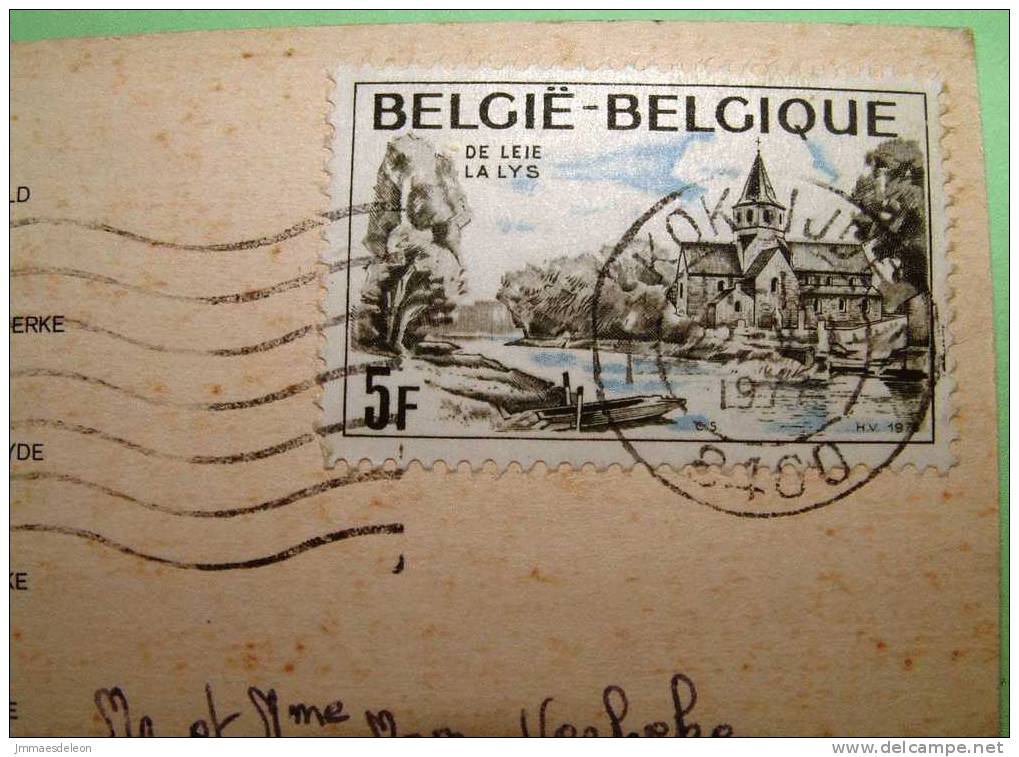 Belgium 1976 Illustrated Postcard, Birds, Beach, Sent To Belgium - Aquatic Birds - Sea - Church Stamp - Briefe U. Dokumente