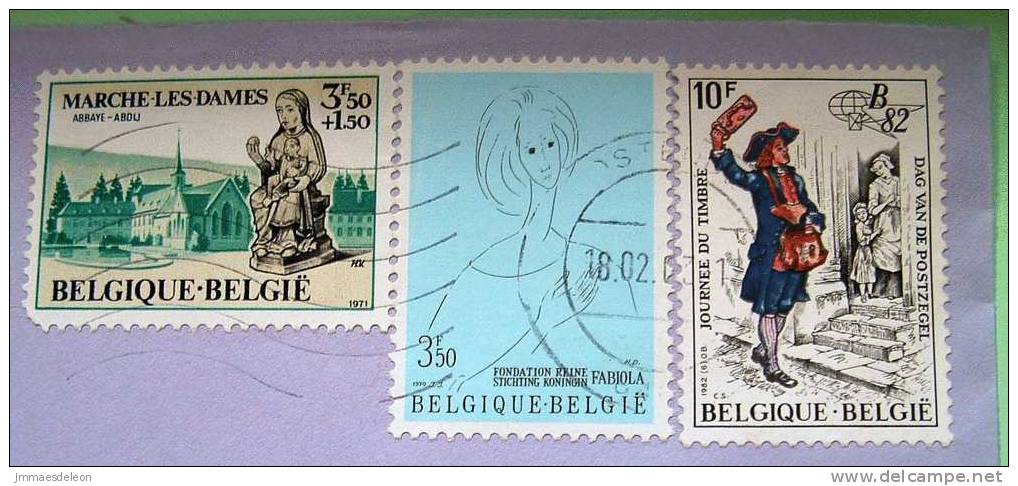 Belgium 1983 Cover Sent To Belgium - Stamp Day - Abbady - Church - Mental Health Foundation - Lettres & Documents