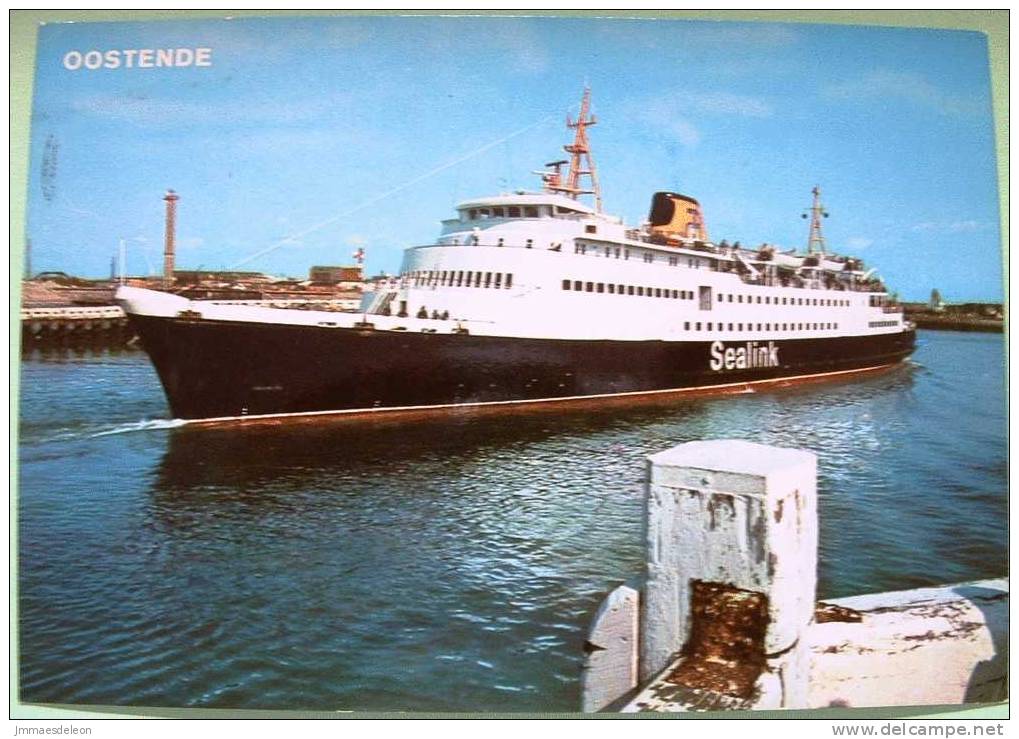 Belgium 1985 Illustrated Postcard, Boat Sealink Oostende, Sent To Belgium - Sea - Women Rights Cancel - Covers & Documents