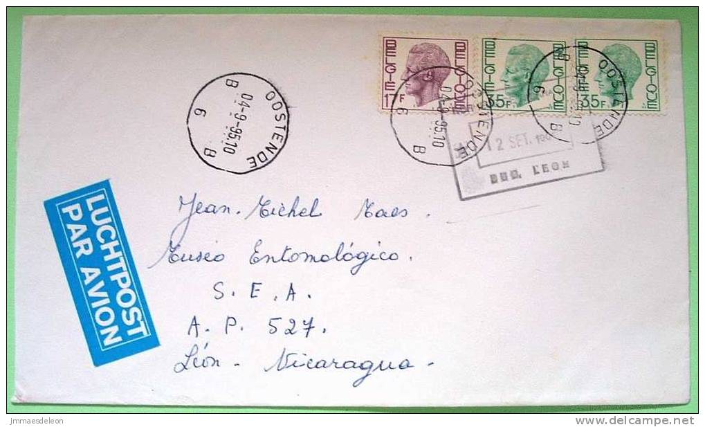 Belgium 1995 Cover Sent To Nicaragua - King Baudouin - Cartas & Documentos