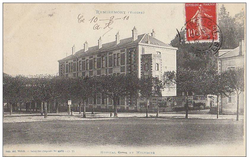 CPA 88 REMIRMONT Hôpital Civil Et Militaire 1910 - Remiremont