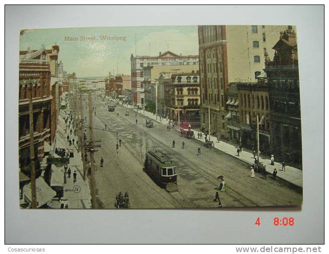 3741 CANADA  WINNIPEG MAIN STREET TRAMWAY TRANVIA   AÑOS / YEARS 1900  OTHERS OF THE CANADA IN MY STORE - Andere & Zonder Classificatie