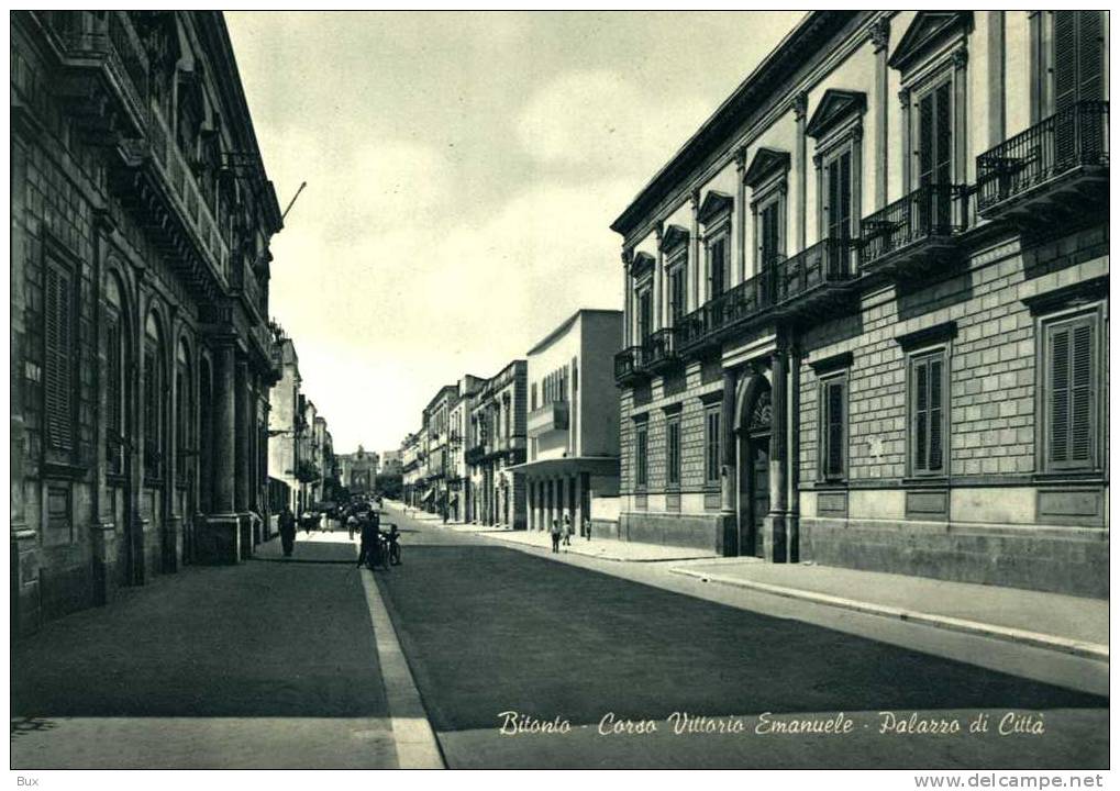 BITONTO  CORSO VITTORIO EMANUELE  PALAZZO DI CITTA'  BARI PUGLIA  NON VIAGGIATA  COME DA FOTO IMMAGINE LUCIDA - Bitonto