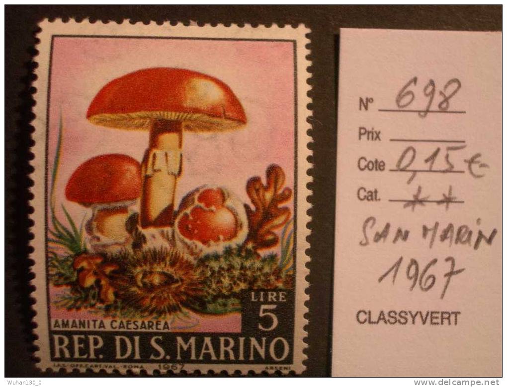 SAINT-MARIN  *  *  De  1967     "   Champignons   "       1  Val . - Unused Stamps