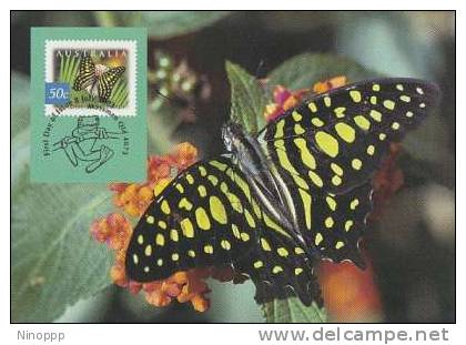 Australia-2003 Rainforest,50c Green-spotted Triangle Butterfly   Maximum Card - Butterflies