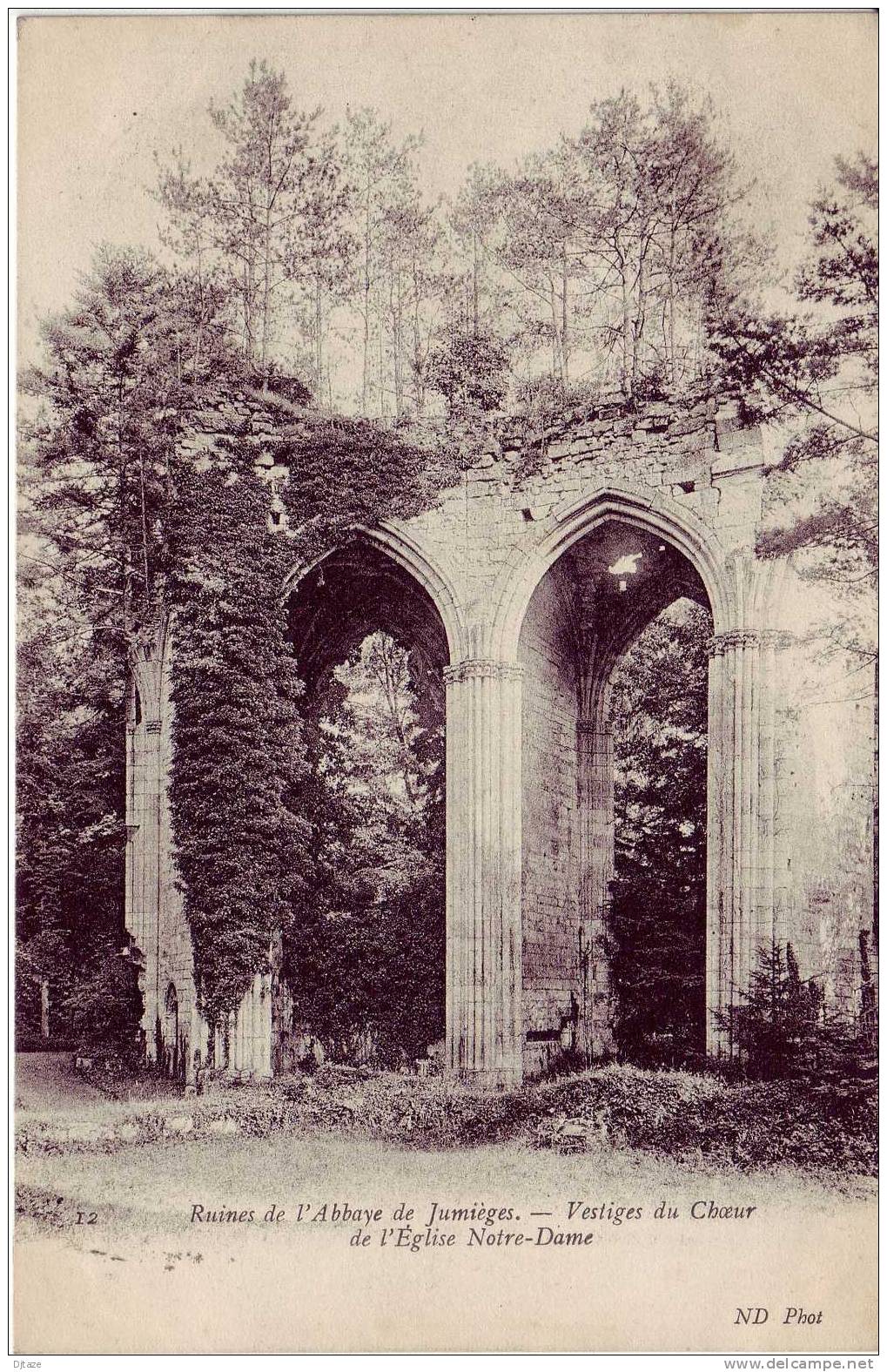 76  -  N°12 - Ruines De L´Abbaye De Jumièges -  Vestiges Du Chœur De L´église Notre Dame - Ed. ND 1906 - 238 - Jumieges
