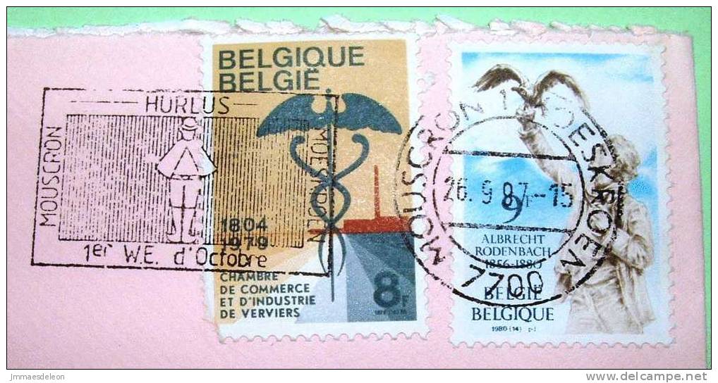 Belgium 1987 Cover Sent To Belgium - Commerce - Rodenbach Writter - Bird - Cartas & Documentos