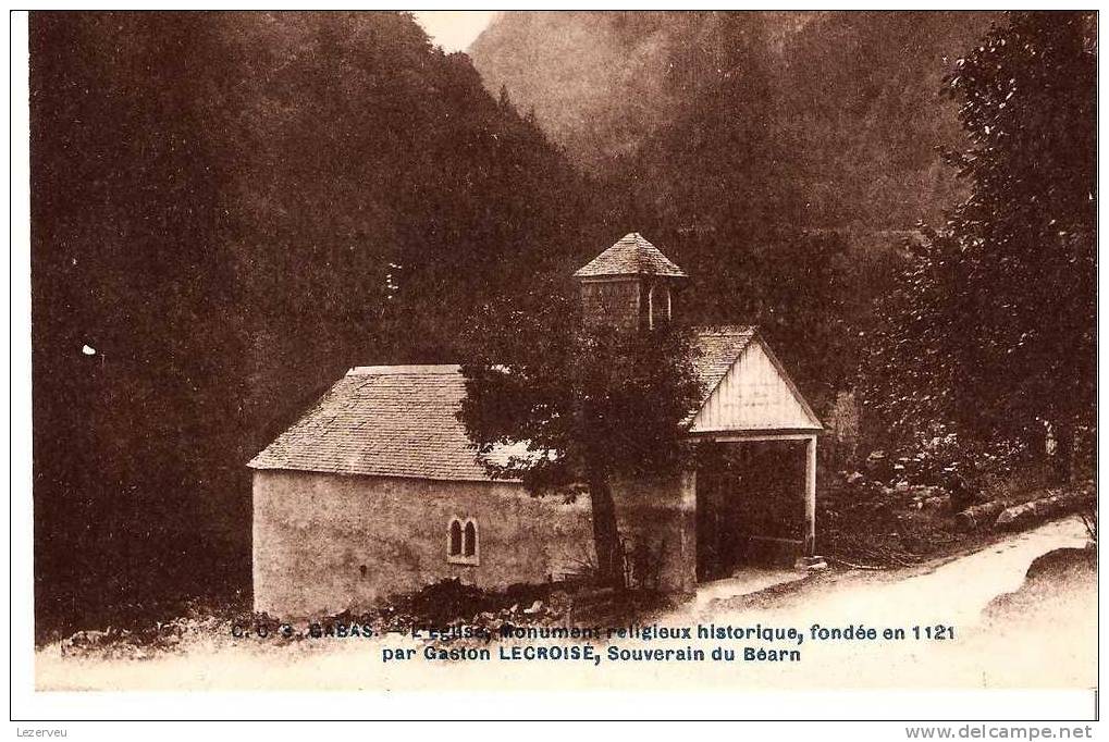 CPA GABAS EGLISE MONUMENT HISTORIQUE GASTON LECROISE SOUVERAIN DU BEARN - Bearn