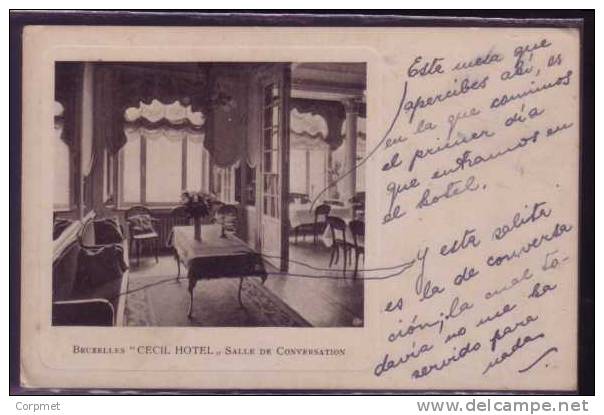 BELGIUM - BRUXELLES - CECIL HOTEL BRUXELLES NORD - C/1900's Sent Postcard - Pubs, Hotels, Restaurants