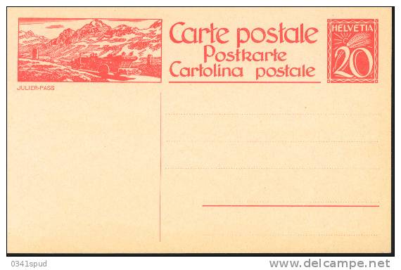 1925  Suisse  Entier Postal   Autobus Julier Pass - Bussen