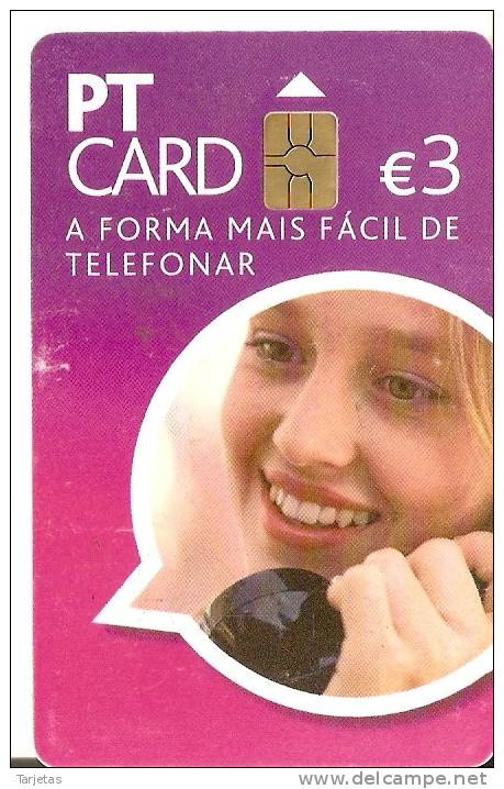 TARJETA DE PORTUGAL DE CHICA CON TELEFONO DEL 5/06 - Portugal